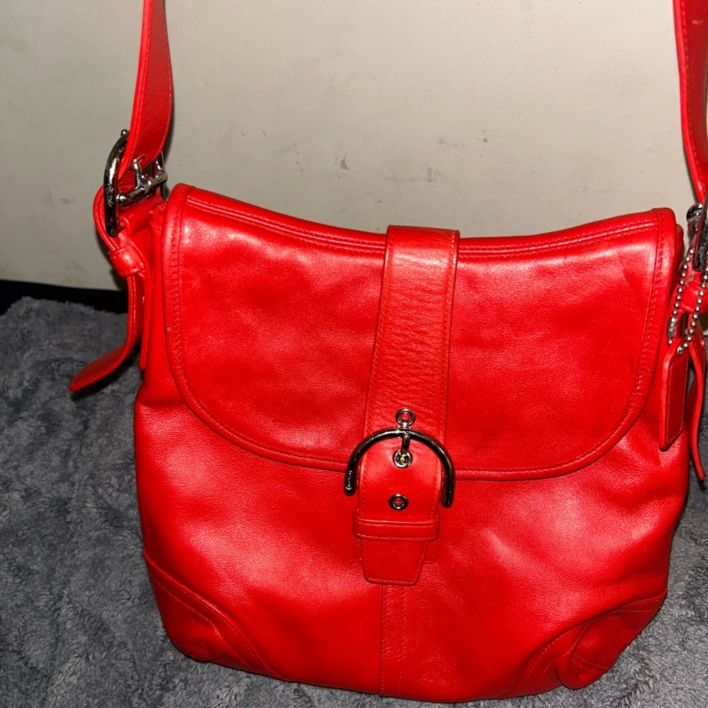 Red Coach Soho Leather Crossbody Shoulder Bag Vintage